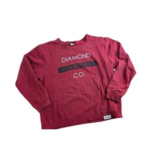 Diamond Supply Co. Logo Crewneck Sweatshirt Red XL Streetwear Skate Adult...